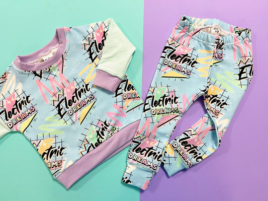 Kids “Electric Dreams” Skater Sweater – 80s Retro Sweatshirt, Ready To Post