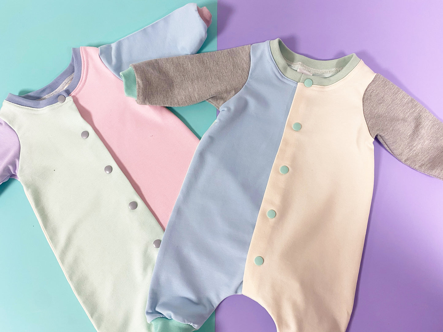 Colour Block Sleeved Romper