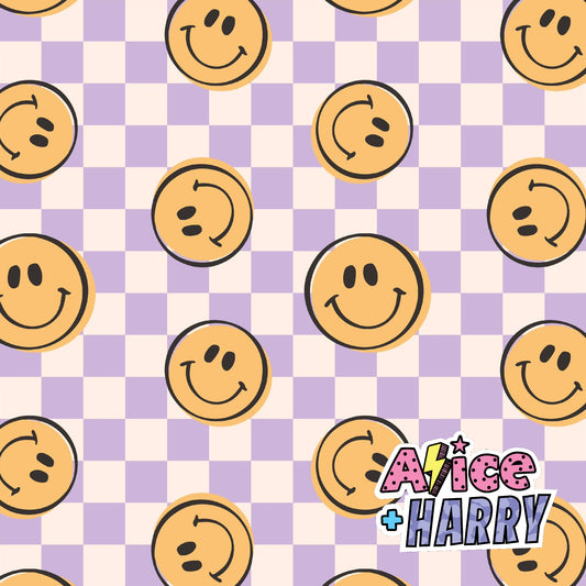 Lilac Smiley Check Playsuit