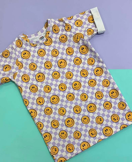 Lilac Smiley Check T-Shirts, Peplums and Vests (All Styles)