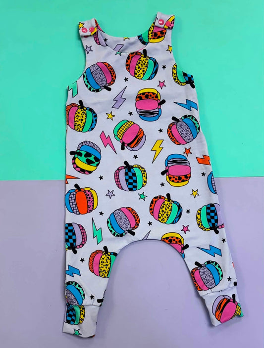 Rainbow Pumpkins Overall Romper