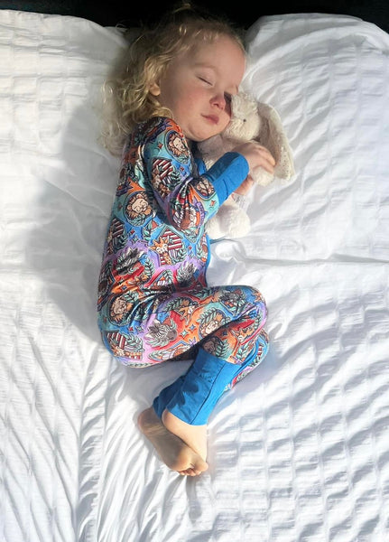 Ready To Post Happy Place Lightweight Jersey Bamboo Zipped Sleepsuits