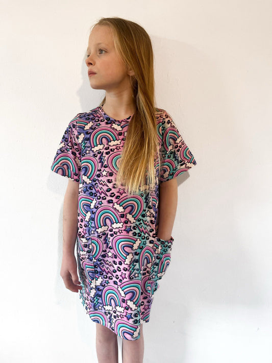 Pre Made Electric Rainbow Smock Dress