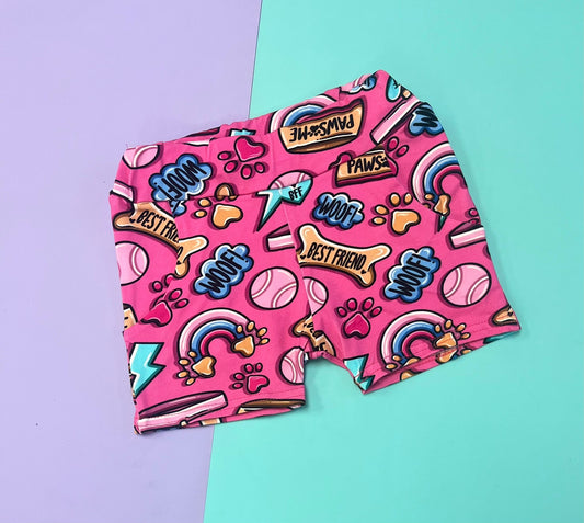 Pre Made Pink Doggy Friend Jogger Shorts
