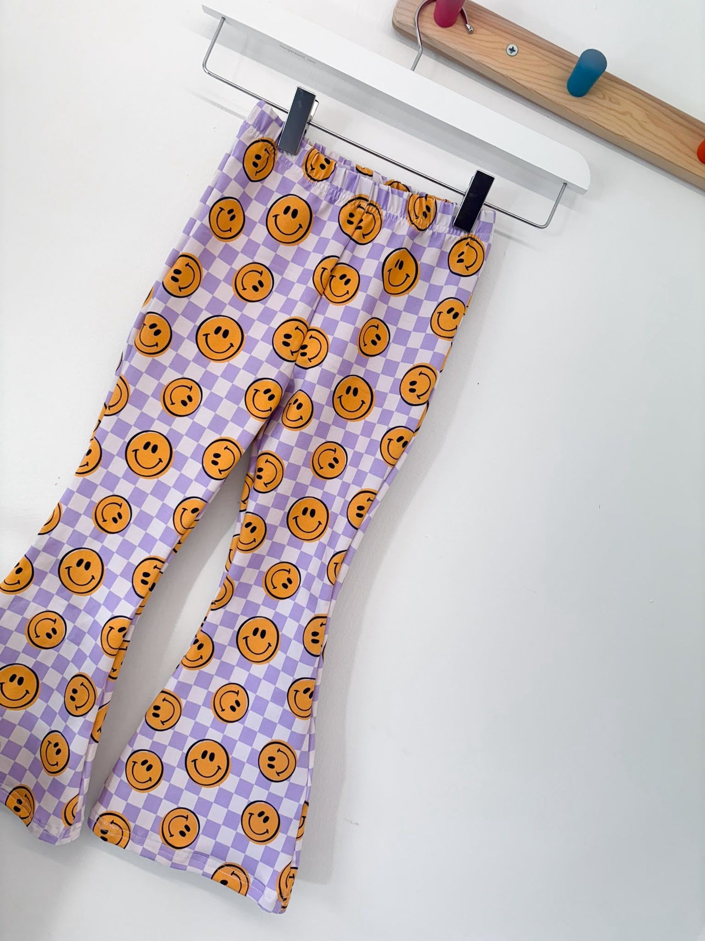 Lilac Smiley Check Leggings, Harems and Flares
