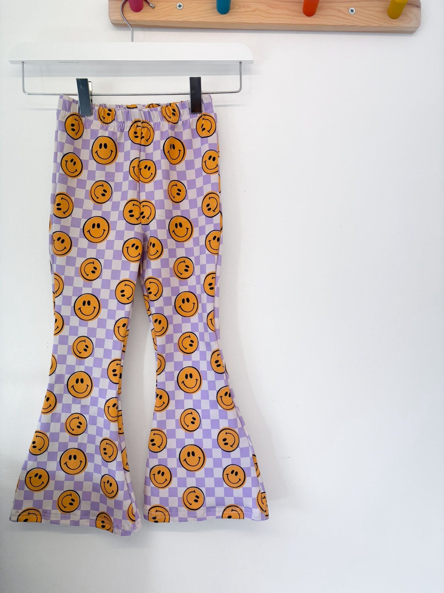 Lilac Smiley Check Leggings, Harems and Flares
