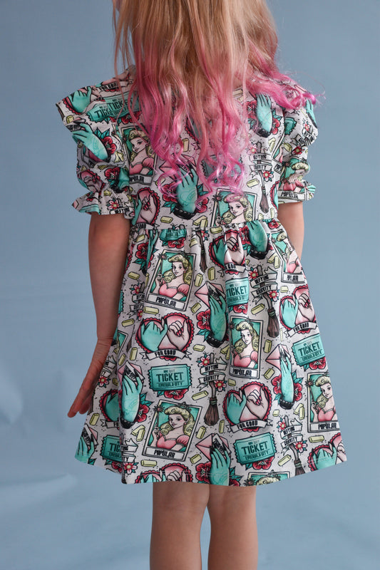 Pre Made Emerald City Short Sleeve Ruffle Dresses – Bold, Bright & Brilliantly Brave!