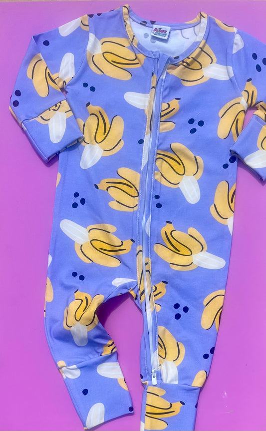 Ready To Post Lilac Bananas Standard Jersey Zipped Sleepsuits