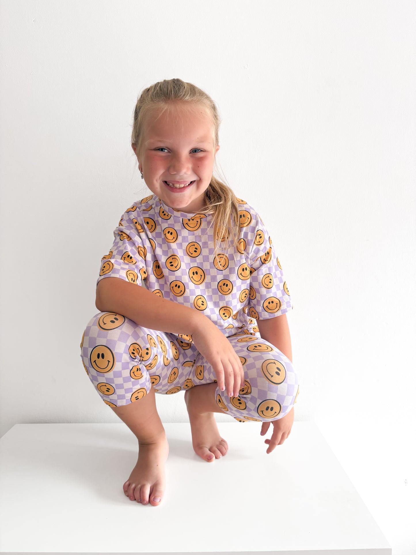 Lilac Smiley Check Shorts (All Styles)