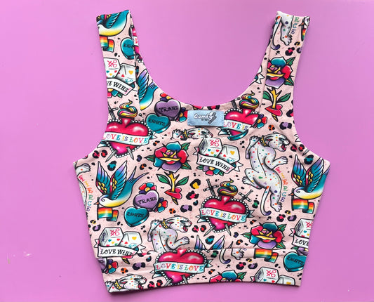 Pre Made Comfy Adult Crop Top - Pride Tatz