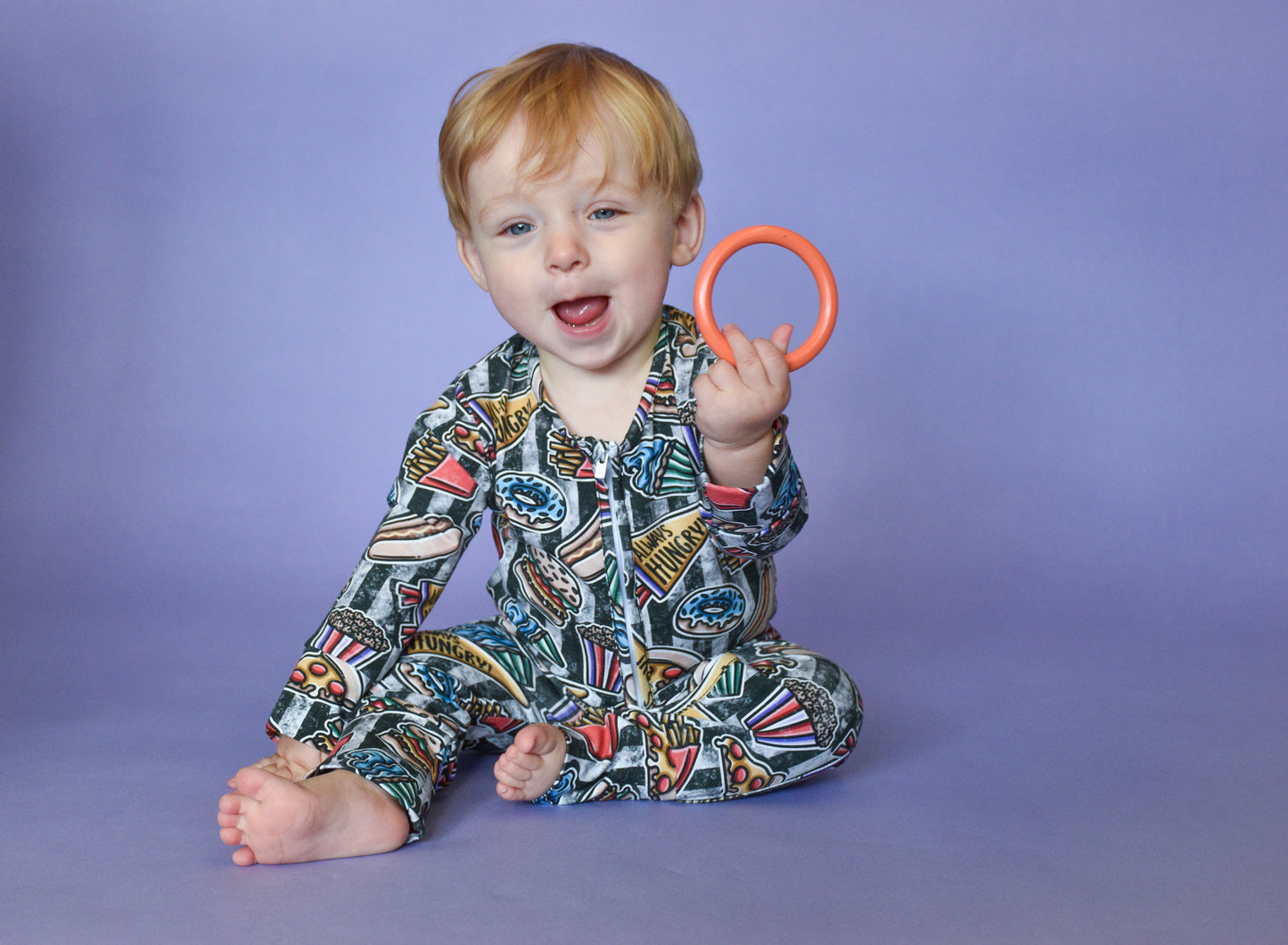 Ready To Post Always Hungry Standard Jersey Zipped Sleepsuits