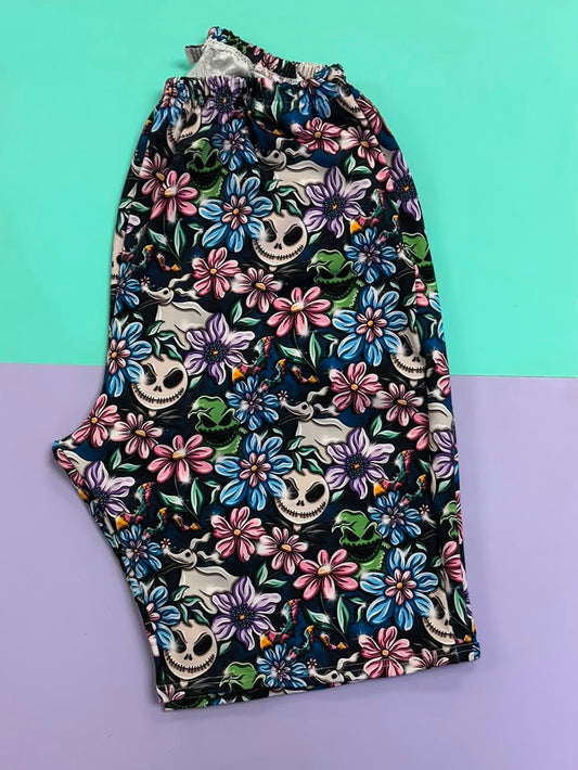 Pre Made Baggy Shorts - Floral Nightmare