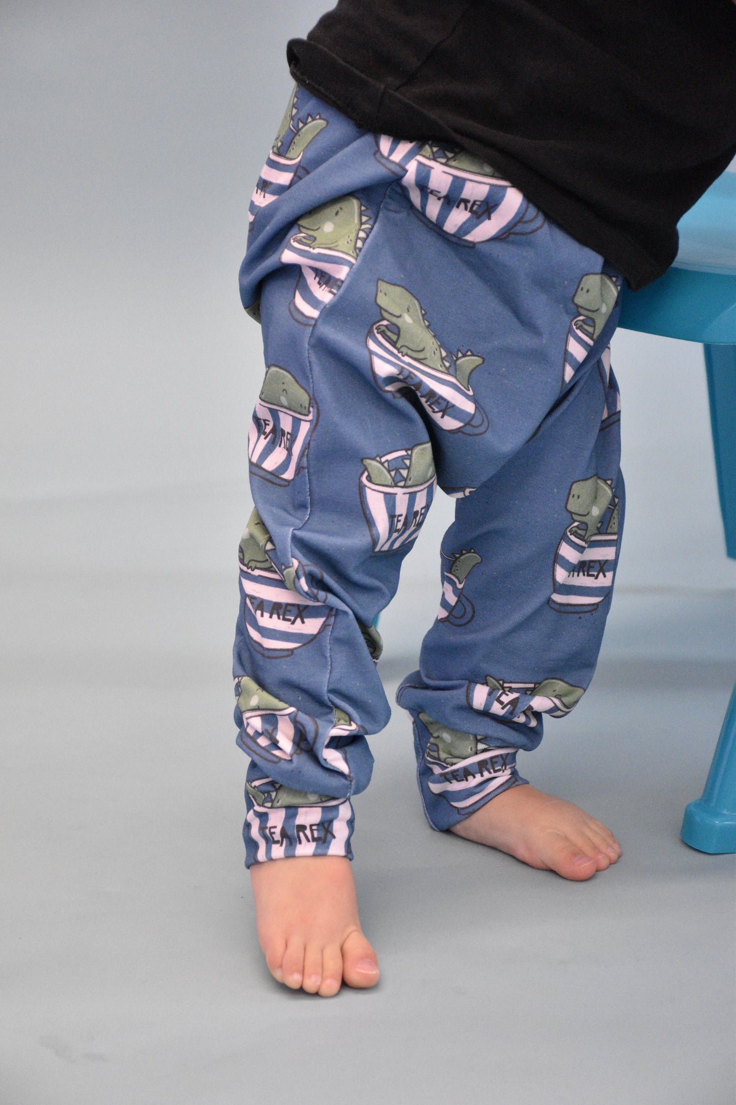 Pre Made Tea Rex Baggy Harems – Fun Dinosaur Print, Unisex & Comfy Fit