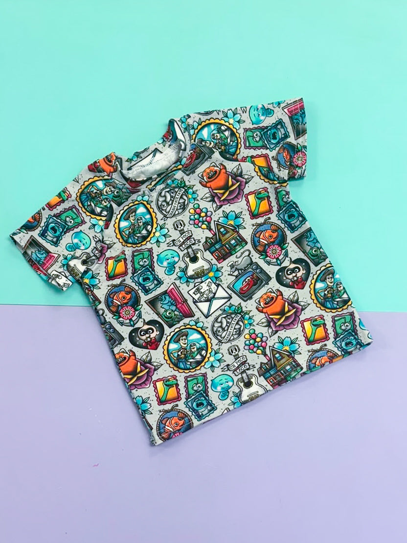 Pre Made Cartoon Patches Short Sleeve Raglan
