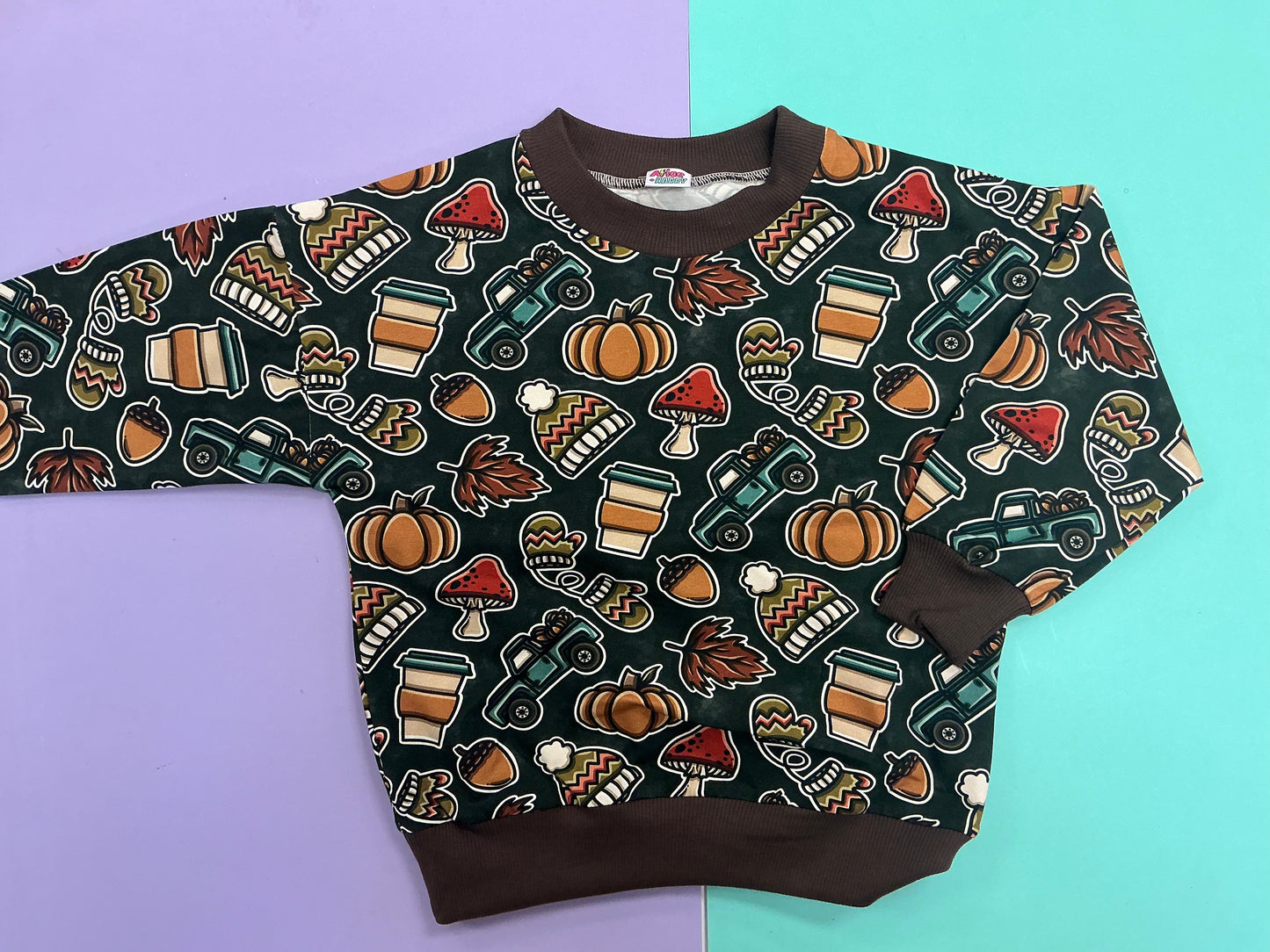 Pre Made Autumn Stickers Slouchy Sweatshirts