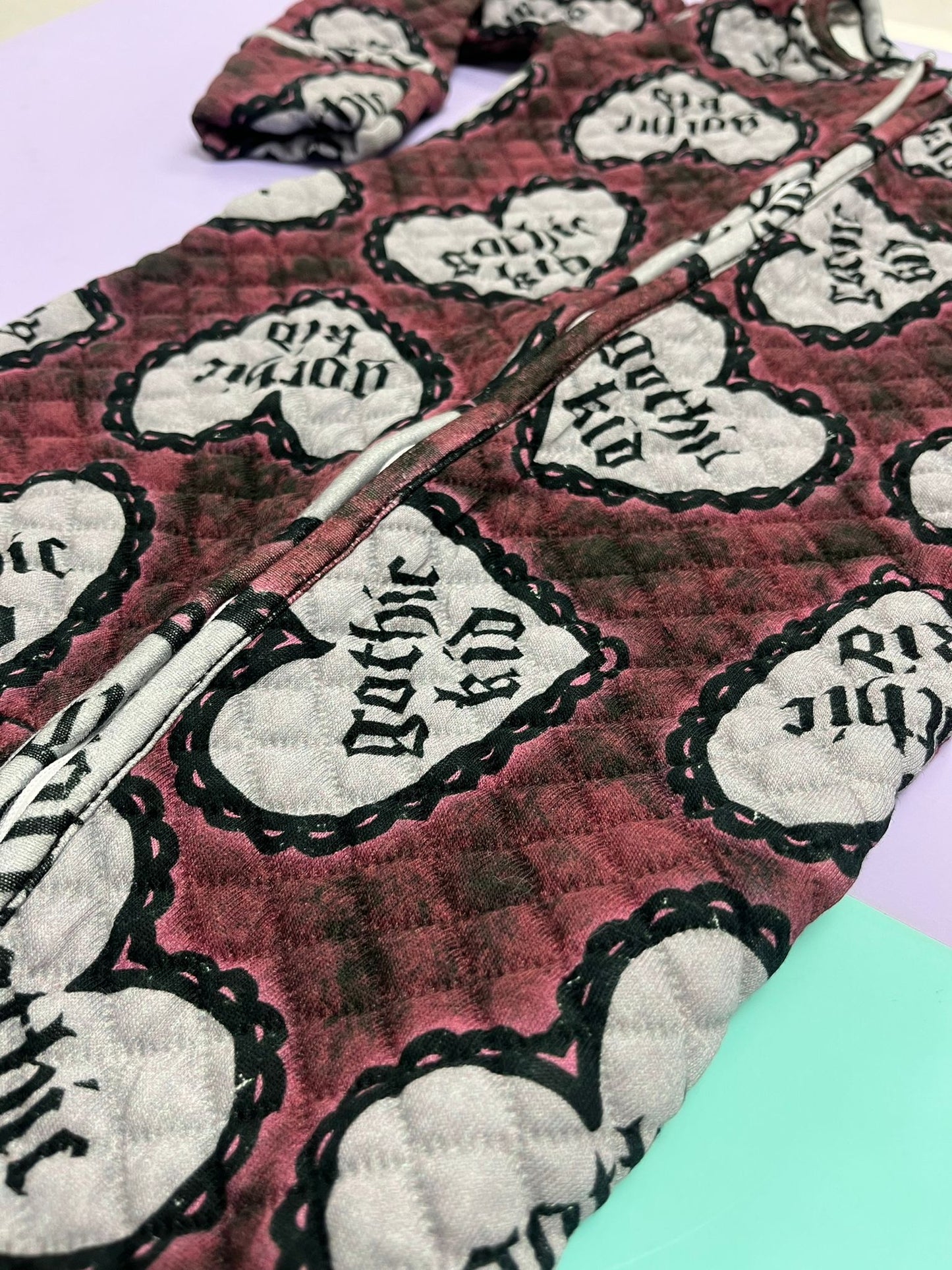 Pre Made Quilted Gothic Kid Pram Suit