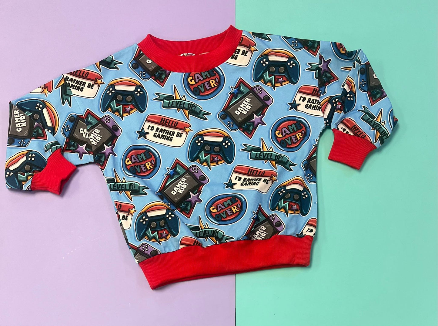 Pre Made Gamer Kid Slouchy Sweaters