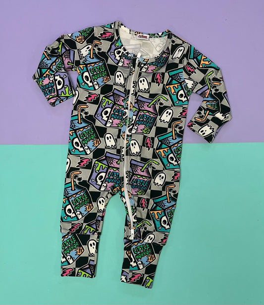 Ready To Post Little Horror Box Standard Jersey Zipped Sleepsuits