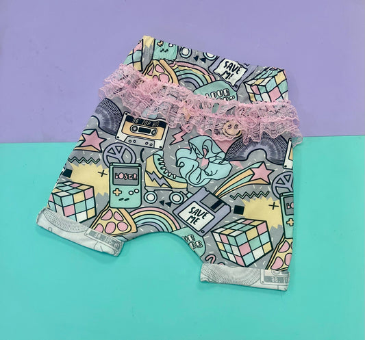 Pre Made Hella 90s Skater Shorts with ruffles