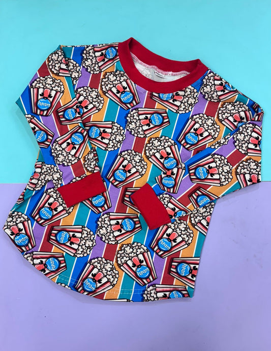 Pre Made Rainbow Popcorn Long Sleeve Slouch Tee