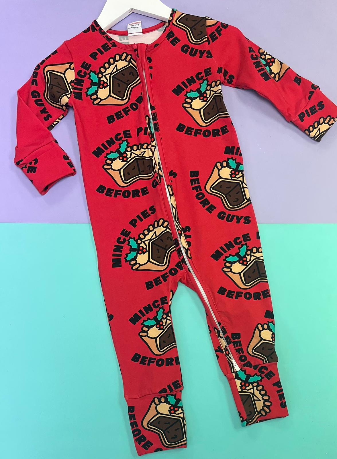 Ready To Post Mince Pies Before Guys Standard Jersey Zipped Sleepsuits