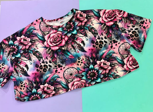 Boho Bloom Adult Baggy Crop