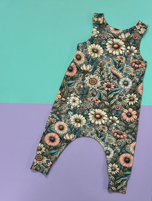 Vintage Bloom Overall Romper