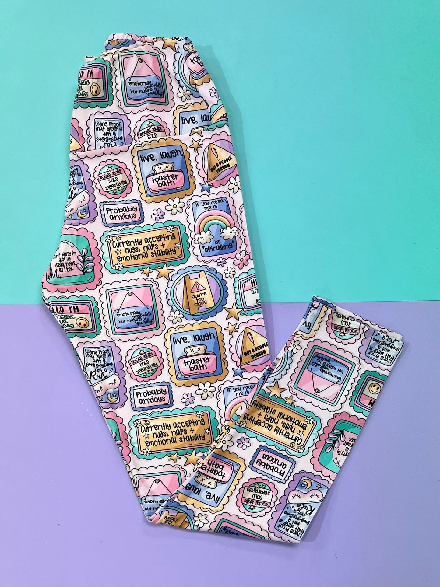 Pre Made Comfy Adult Leggings - Probably Anxious