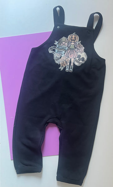 Pre Made Muted Spooky Printed Dungarees