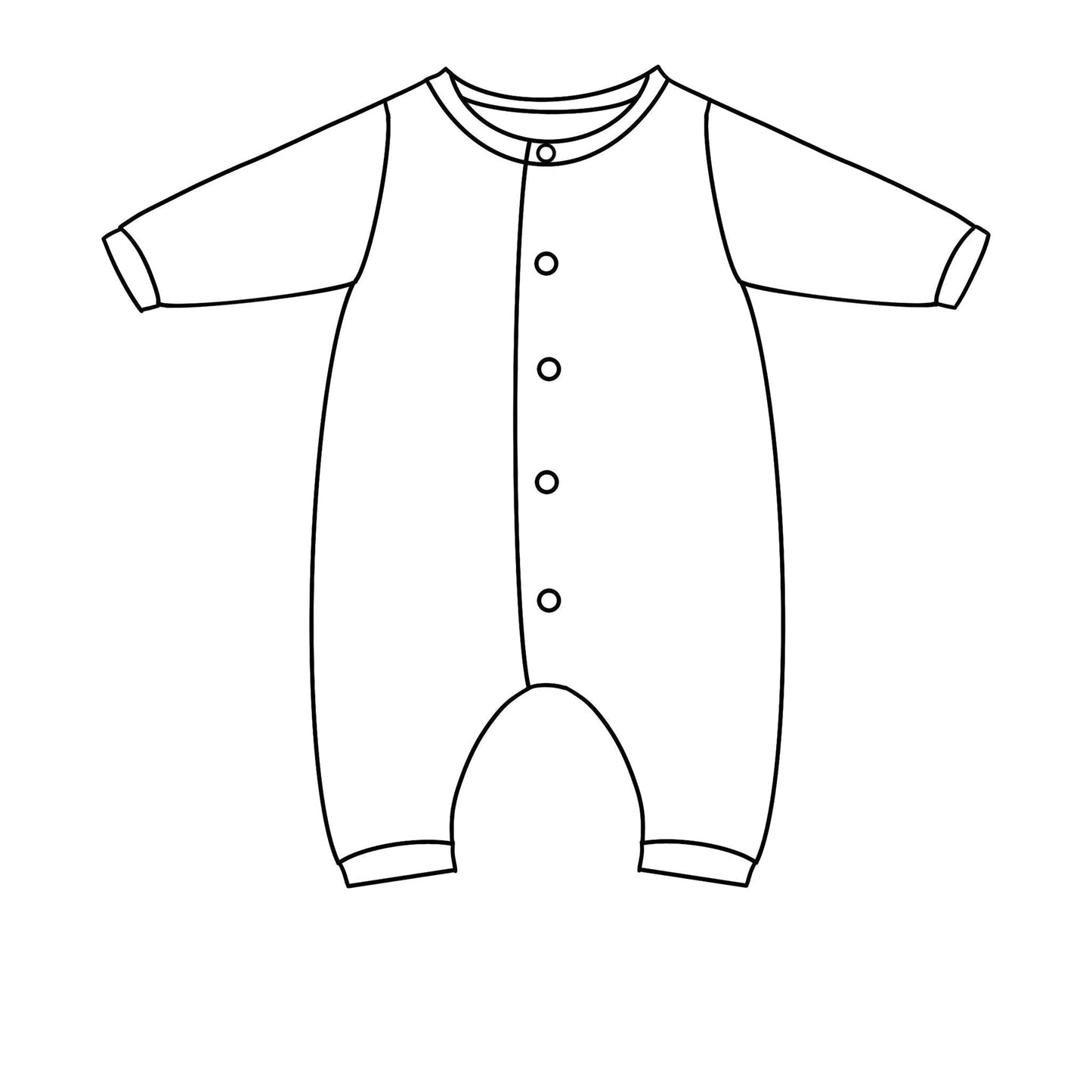 Children's Sleeved Romper (Smaller Sizes, up to 18-24m)